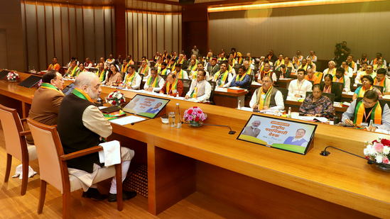 Delhi new CM announcement LIVE: Union Home Minister Amit Shah with Bharatiya Janata Party (BJP) National President JP Nadda during the BJP's national office-bearers meeting at party headquarters in New Delhi. (File image)