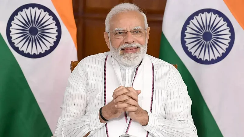 Prime Minister Narendra Modi addresses the media on the first day of the Budget session of Parliament, in New Delhi on January 31, 2025.