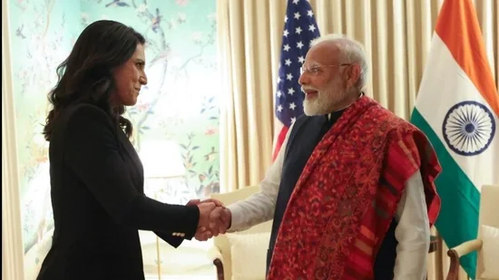 PM Narendra Modi meets Tulsi Gabbard after landing in Washington, discusses India-US friendship