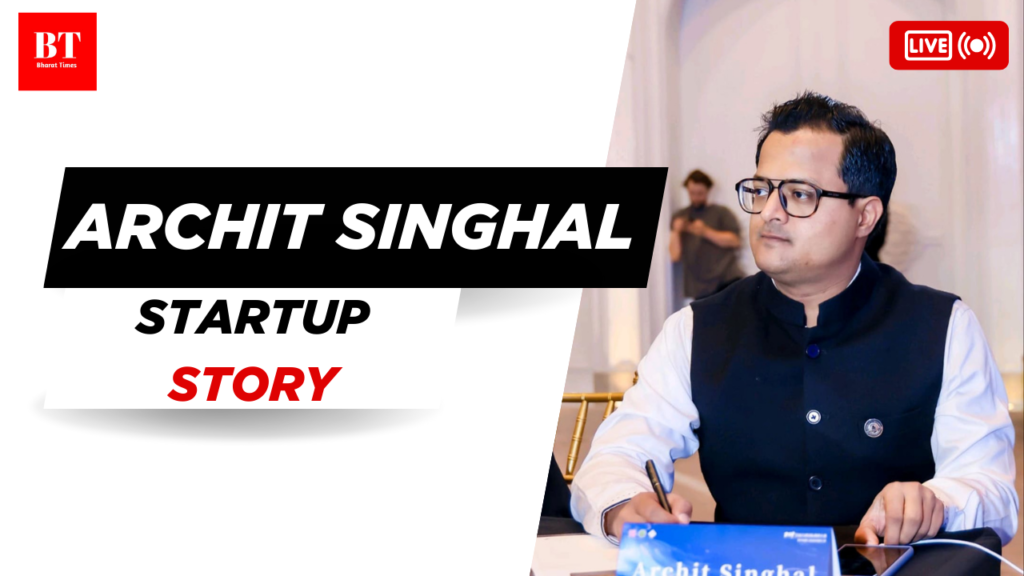 Archit Singhal speaking at an event – “Archit Singhal, visionary entrepreneur, sharing insights on India’s F&B industry